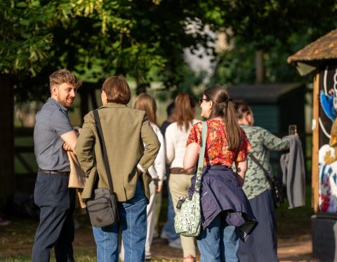 guests at the art exhibition opening 
